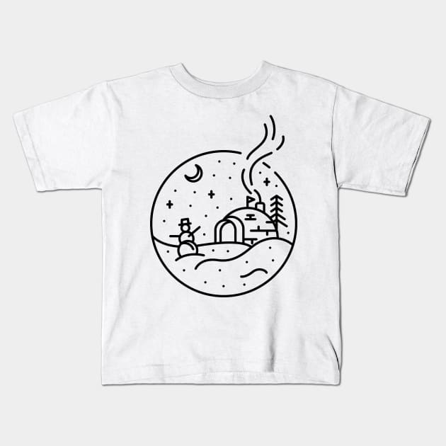 Christmas Snow Kids T-Shirt by VEKTORKITA